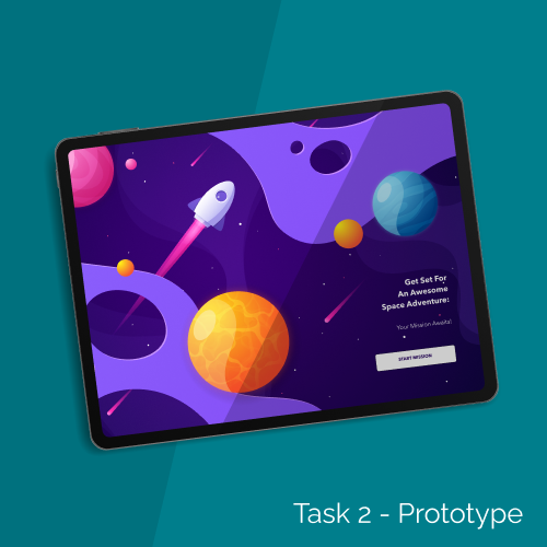 Vector tablet mockup of the project. Click the image to access the Task 2 prototype of this project on Figma.